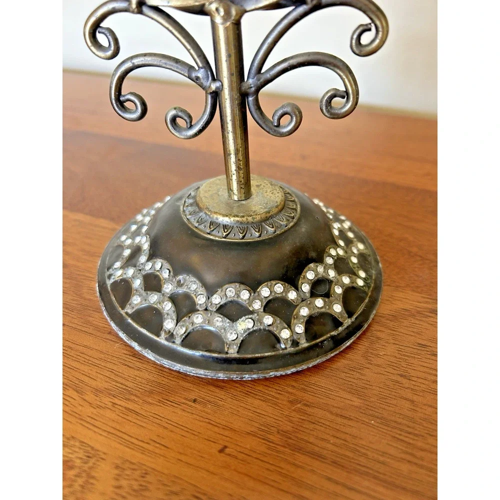 Swivel Enamel Mirror w/Rhinestomes of Flowers & Butterflies-Table Top